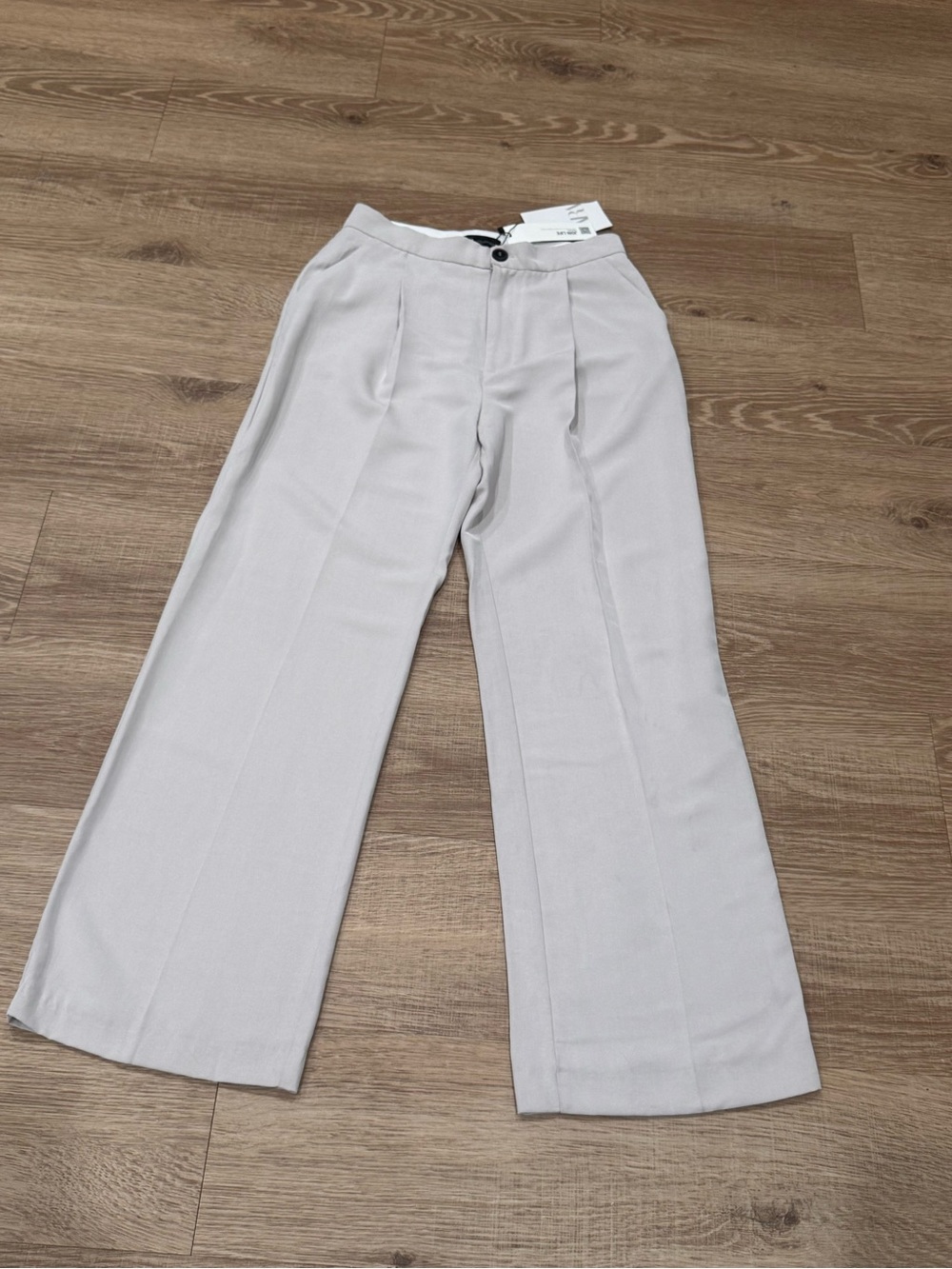 Zara NWT Cream Wide Leg Tailored Pants Size S